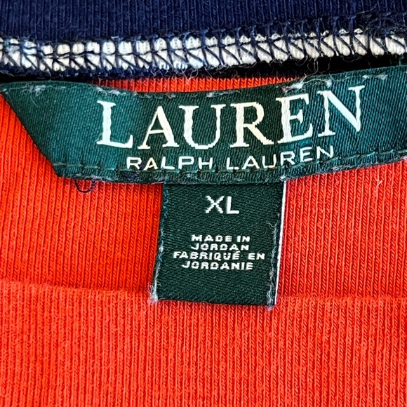 Lauren Ralph Lauren Women’s Tunic Striped and Flared Sleeves Size XL Orange Blue - Picture 10 of 13